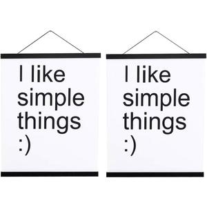 2 Pack Magnetic Poster Hanger Frame, 30x40 30x20 30x24 Light Wood Wooden Magnet Canvas Artwork Print Dowel Poster Hangers Frames Hanging Kit (Black, 30", 2 Packs)