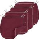 Porch Shield Outdoor Cushion Slipcovers Patio Chair Seat Cushion Covers Set 4 Waterproof Fade Resistant 19 x 19 x 4 inch, Burgundy