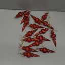 16 Pcs Red 4" Finial Drop Christmas Ornament Hanging Christmas Finial Ornaments Plastic Shatterproof Decor for Xmas Tree Winter Holiday Party Supplies, Shiny, Matte, Glitter, Sequin