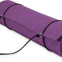 Gaiam Essentials Thick and Thin Yoga Mat Fitness & Exercise Mat with Easy-Cinch Carrier Strap (6MM, Purple)