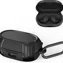 Elite 7 pro Case,Carbon Fiber Texture Protective Case Cover for Jabra Elite 7 Pro/Elite 7 Active Ear Buds?TPU Military Shell Case with Keychain for Women Men