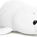 WEIGEDU Adorable White Baby Seal Plush Pillow Soft Stuffed Animal Toy, Cuddly Hugging Body Pillow for Kids & Adults, 20" Arctic Ocean Seal Doll, Cute Sea Animal Plushie for Gifts & Decor