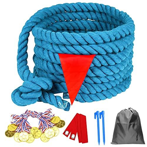 40 Feet Tug of War Rope for Kids and Adults, Outdoor Games Summer Outdoors Yard Backyard Camping Lawn Games for Field Day Family Reunion Birthday Party Team Building Activities Carnival Games