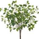 Uqueeten Artificial Plants Greenery Eucalyptus Stems Branches Plant for Home DecorFaux Rustic Ficus Leaf Floral for Indoor Table Bathroom Bedroom Kitchen Decoration,Real Plastic Eucalytus Wedding Dcor6PCS)