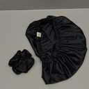 YANIBEST Adjustable Satin Bonnet Double Layer Hair Bonnet for Sleeping Bonnets for Women Hats Curly Natural Hair, Black (One Size)