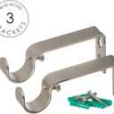 Ivilon Drapery Window Curtain Rod - End Cap Style Design 1 Inch Pole. 48 to 86 Inch Color Satin Nickel