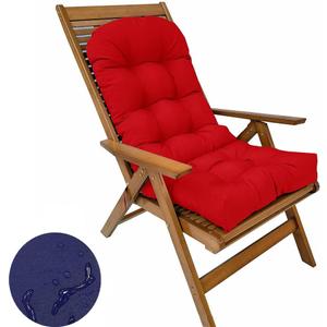 Waterproof Adirondack & Rocking Chair Cushion Indoor and Outdoor High Back Patio Cushions with Ties 43.3 X 19.7 Inch(Without Chair) (1, Red)