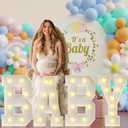 Baby Shower Decorations Marquee Letters: 2.3FT Marquee Light Up Letters for Baby Shower, Large Letters for Gender Reveal Decorations Party Backdrop Decor, Letters Baby