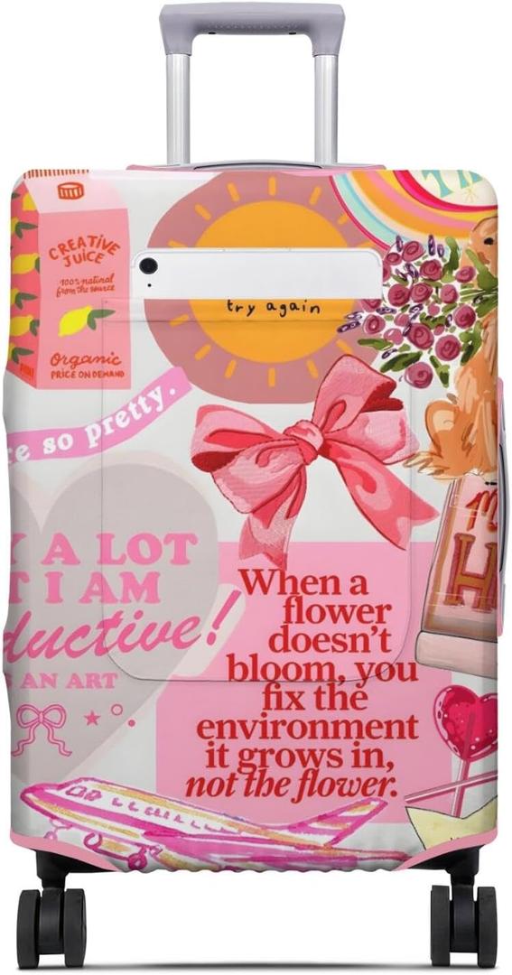 Travel Luggage Cover Cute Lucky Travel Suitcase Cover Anti-scratch with Pocket Suitcase cover Fits 26-28 Inch Luggage Cover-9