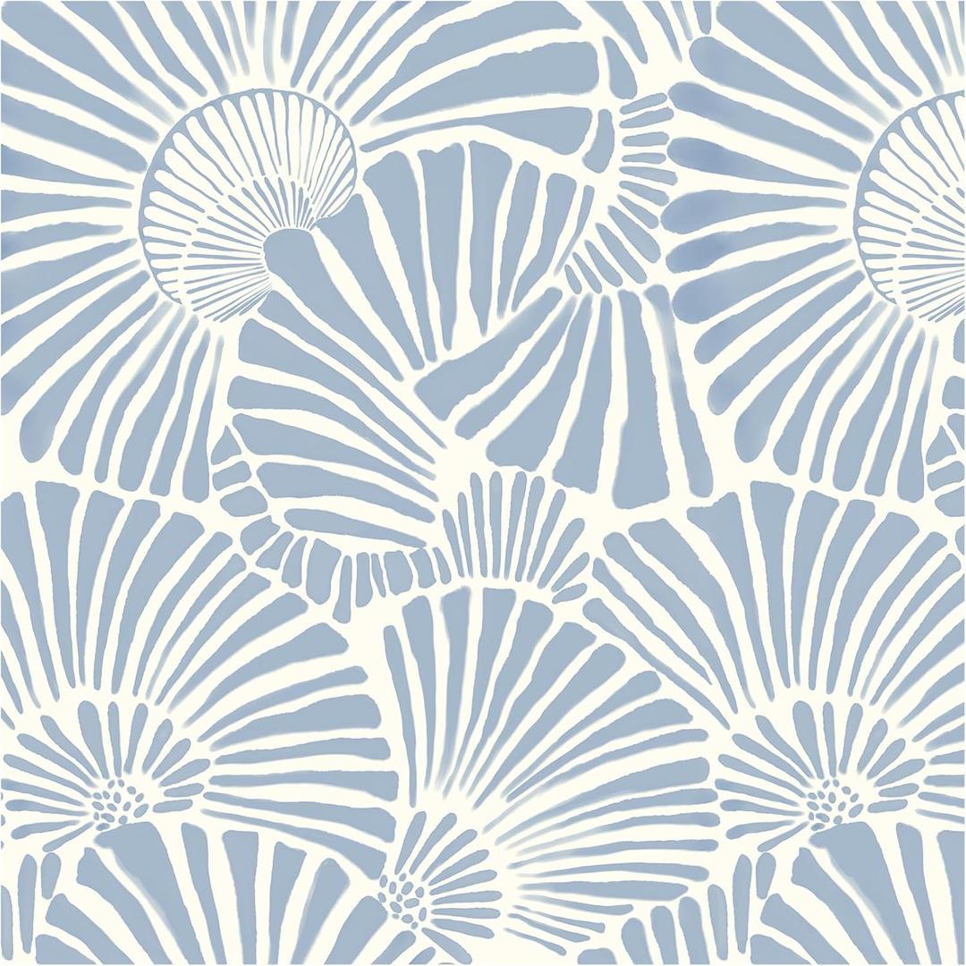 White and Blue Wallpaper Peel and Stick Wallpaper Boho 17.3"393" Modern Wallpaper Removable Self Adhesive Wall Paper for Bedroom Blue Contact Paper for Cabinets Drawers Shelf Home Decor Vinyl Film