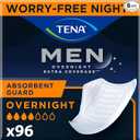 TENA Incontinence Guards, Overnight Absorbency & Advanced Odor Protection, Incontinence Guards for Men, 96 ct