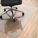 Yecaye Office Chair Mat for Hardwood Floor, Clear Computer Desk Chair Mat, PVC Heavy Duty Floor Protector for Rolling Chairs, Can't be Used on Carpet (Transparent, 46" x 60"), 46" x 60" Rectangle