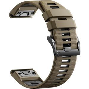 Quickfit 26mm Watch Bands for Garmin Fenix 8 51mm/7X/6X/5X, Sports Silicone Bands Compatible with Garmin Fenix 8 Pro 51mm/7X Pro/6X Pro/5X Plus/3/3HR/Descent MK1/MK2i Smartwatches (Black, XL)