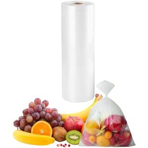 12" x 16" Clear Plastic Produce Bag on a Roll, Food Storage Bags for Vegetables, Bread, Fruits and Meat, Easy To Tear, Continuous Roll- 350 Bags/Roll - [1 Rolls]