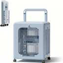 Collapsible Travel Crate,Cat Carrier with Wheels,for Small Cats,Dogs(Blue) Plastic,Cat Carrier Hard,360 degree ventilation,Compliant with airline standards,for Indoor & Outdoor Pet Travel,Comfort, 1"L x 1"W x 1"H