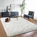 Thick Area Rug 5x7 Cream White Fluffy Shag for Girl Bedroom,Ultra Soft Plush Fuzzy Washable Thickened Non-Slip Floor Carpet,Modern Furry Shaggy Rug for Living Room Nursery Kids Boy Dorm,Ivory