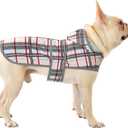 Dog Raincoats for Medium Dogs Waterproof Hooded Rain Jacket with Reflective Strips Leash Hole & Poncho Adjustable Fit (Plaid,Medium)