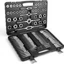 Anfrere 110pcs Tap and Die Set in Metric Sizes, Standard Tap Set and Die Tool Set for Threading and Rethreading Internal and External Threads, M2-M18 Thread Repair Kit