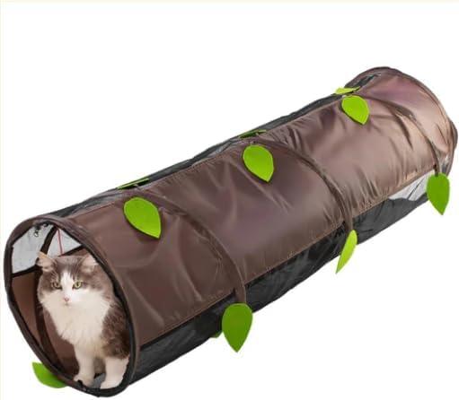 Cat Tunnel Mesh Play House – Collapsible Cat Tunnel 48x14” – Breathable Indoor/Outdoor Cat Hideout – Connects with Cat Tent Cube + Bonus Snarky Cat™ Digital Pack