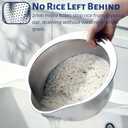 Rice Washer Strainer Bowl - 4-in-1 Washing Bowl for Quinoa, Stainless Steel Rinser With Side Drainers Small Colander for Cleaning Fruits, Vegetables, and Beans - Versatile Kitchen Tool