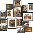 Fixwal Picture Frames Set, 15 Pack Black Picture Frames Collage Wall Decor for Assorted Photos, Three 8x10, Six 5x7, Six 4x6 for Wall Hanging or Tabletop Display