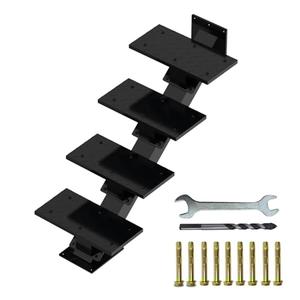 4 Steps Metal Stringer, Steel Stair Stringers for Deck, Step Riser with Tread for Indoor & Outdoor