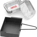 Grill Drip Pan for Nexgrill 720-0830H with 15Pack Aluminum Foil Liner,Grease Catcher Cup Box for Home Depot Nexgrill 720-0830D,720-0888N,720-0925P,720-0896,720-08882A,Grease Pan for Cuisinart CGG-7400