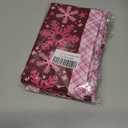 Christmas Snowflakes Stripe 2 Panels Valance for Window Light Filtering Winter Pink Burgundy Plaid Small Curtain Valances, Rod Pocket Window Treatment for Kitchen Bedroom Living Room, 54”x18”