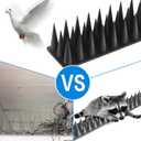 BORHOOD Bird Spikes, 20 Pack Pigeon Deterrent for Small Birds Raccoon Cats Defender for Outside to Keep Squirrel Away, Plastic Fence Spike for Railing and Roof-Black