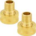 Joywayus Brass Swivel Pipe Fitting 3/4" GHT Female x 3/8" NPT Male (5/8" OD) Garden Hose Threaded to Pipe Threaded Adapter (Pack of 2)