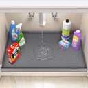 Jin&Bao Waterproof Under Sink Mat 37" x 22", Thick Silicone Mat Cabinet Protector for Kitchen and Bathroom, Shelf Liner, Home Organizer and Storage, Multipurpose Tray for Gadgets and Essentials