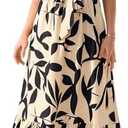 KUTUMAI Sleeveless Maxi Dress Floral V Neck Tie Waist Long Formal Cocktail Dresses for Women Spring Summer 2025 L, Black