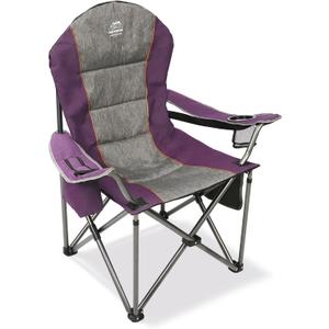 Camping Chairs for Adults,High Back Folding Camp Chair with Cup Holder and Cooler Bag,Heavy Duty Outdoor Lawn Chairs,Perfect for Camping,Hiking,Picnics,and Beach Trips,Purple