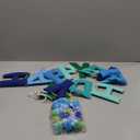 2 PCS Pre-Strung 3D Felt Happy Birthday Banner - Reusable Blue and Green Happy birthday Decorations Sign, Handmade Wool Felt Ball Garland, Pom Pom Garland, Party Decor, Photo Prop