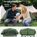 Padded Double Camping Chair Loveseat Oversized Camping Couch, Green