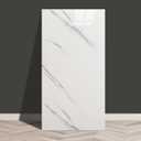 Haimin Wall Panels Peel and Stick 20 Pieces 23.6x11.8in (38.7 Sq. Ft. Coverage) Lightweight Backsplash Marble Look Tilenot Real Marble, Ideal for Kitchen Bathrooms Living Rooms Bedrooms (White-JSB)