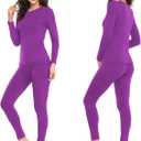 WEERTI Thermal Underwear for Women Long Johns with Fleece Lined Base Layer Women Cold Weather Top Bottom (Purple, XS)