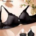 ProKloud Wireless Bras for Women Wave Push Up No Underwire Bralettes Seamless Full Coverage Support Lift Everyday Bra Black (Black, XXXL)