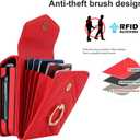Asuwish Phone Case for Motorola Razr Plus 2025/Moto Razr 60 Ultra Wallet Cover with Ring Stand Card Holder Slot Crossbody Strap Lanyard RFID Blocking Purse Cell RazrPlus Plus2025 + 5G Women Girls Red