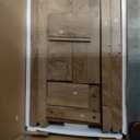 Farmhouse XXL End Table with Charging Station, Narrow Side Table with USB Ports and Outlets, Nightstand with 2 Drawers Storage, Bedside Tables for Living Room, Bedroom, Rustic Cherry