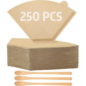250 Count #2 Coffee Filter, Disposable Cone Coffee Filters For Pour Over and Drip Coffee Maker (2-6 cup)