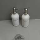 White Glass Hand and Dish Soap Dispenser Set by Brighter Barns - Modern Kitchen Soap Dispenser Set & Pump for Sink - Farmhouse Home Decor, Minimalist Kitchen Accessories (White)