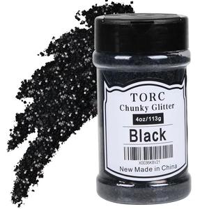 TORC Black Chunky Glitter 4 OZ Glitter for Resin Crafts Tumblers Cosmetic Makeup Nail Art Festival Decoration