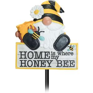 Spoontiques - Garden Dcor - Garden Stake - Decorative Stake for Lawn and Yard - 24 High - Durable Weather Resistant Resin Sign for Home Dcor - Bee Gnome Garden Stake