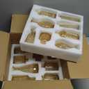 16Pcs Glass Bud Vase Set, Small Flower Vases in Bulk for Centerpieces, Mini Vintage Amber Vase for Wedding, Home Decor, Table Decoration - Gold Amber