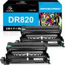 LeciRoba DR-820 Drum Unit Replacement for Brother DR820 for HL-L6200DW MFC-L5850DW MFC-L5900DW MFC-L6700DW MFC-L5800DW HLL6200DW HL-L5200DW HLL5100DN Printer (Yields Up to 30,000 Pages, Black, 2-Pack)