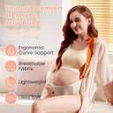 Upgraded Pregnancy Belly Band, Maternity Belly Bands for Pregnant Women with Adjustable Back Brace Straps, Breathable Maternity Pregnancy Belt for Back, Waist, Pelvic Support (M) (Orange)