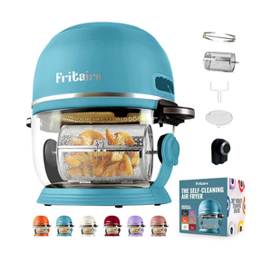 Non Toxic Air Fryer™ - Glass AirFryer 5 Quart w/ 360 Visibility, Self-Cleaning, 400F Vortex Air Fryer for Even Cooking, BPA-Free Teflon Free, 9-in-1 Functions, Rotisserie, Roast, Bake, Sage, Sefe Creen