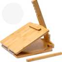 2025 Upgraded Wooden Tortilla Press 10 Inches Rotatable 10" Wood Tortilla Press Maker, with Rolling Pin & 50 Pcs Parchment Paper, for Homemade Tortillera, Roti, Chapati, Taco, Pataconera, Burritos