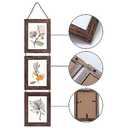 Lavezee Wall Hanging 5x7 Picture Frames Set of 2, Vertical Collage Distressed Brown Triple Frame Made to Display 5 by 7 inch Photo for Wall Decor